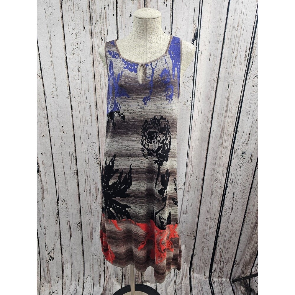 Diktons Barcelona Women's L Navajo Knit‎ Maxi Dress Multicolor W/ Slip Bohemian